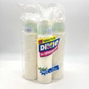 Vintage Dixie 3oz Bathroom Cups Seashell Design 360 Count Value Pack New Sealed